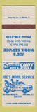 Matchbook Cover - Joe's Mobil oil gas Meridien CT
