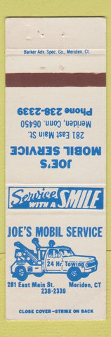 Matchbook Cover - Joe's Mobil oil gas Meridien CT