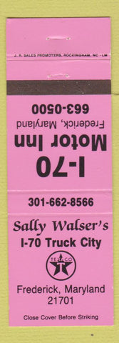 Matchbook Cover - Sally Walser's Texaco oil gas Frederick MD