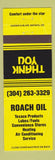 Matchbook Cover - Roach Oil Texaco oil gas