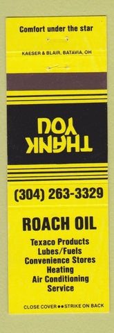 Matchbook Cover - Roach Oil Texaco oil gas