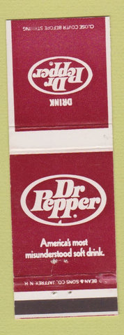 Matchbook Cover - Dr Pepper Soda DD Bean