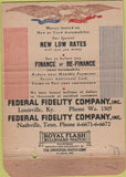 Matchbook Cover - Federal Fidelity Louisville KY WORN 40 Strike