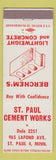 Matchbook Cover - St Paul Cement Works Concrete St Paul MN