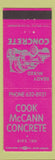 Matchbook Cover - Cook McCann Concrete Cheyenne WY