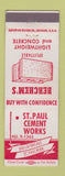 Matchbook Cover - St Paul Cement Works Concrete St Paul MN