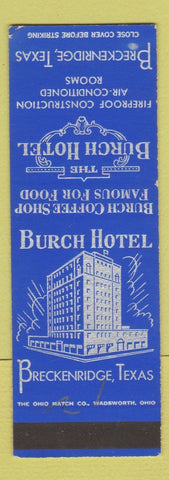 Matchbook Cover - Burch Hotel Breckenridge TX SAMPLE