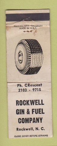 Matchbook Cover - Rockwell Gin Fuel Rockwell NC WORN