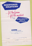 Matchbook Cover - Holstein Cattle Fort Atkinson WI 40 Strike