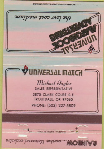 Matchbook Cover - Universal Match Corp M Taylor Troutdale OR 40 Strike