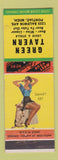Matchbook Cover - Green Tavern Pontiac MI pinup