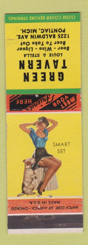 Matchbook Cover - Green Tavern Pontiac MI pinup
