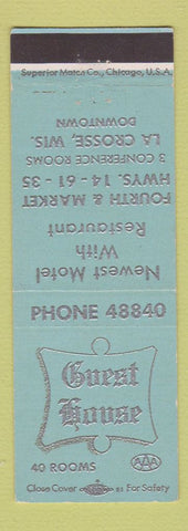 Matchbook Cover - Guest House La Crosse WI