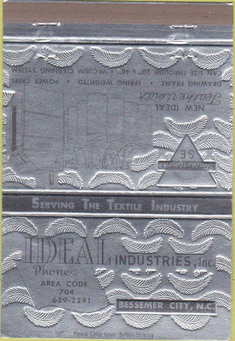 Matchbook Cover - Ideal Industries Bessemer City NC 40 Strike