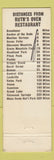 Matchbook Cover - Ruth's Oven Colorado Springs