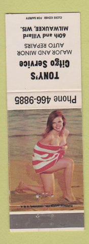 Matchbook Cover - Tony's Citgo oil gas Milwaukee WI pinup