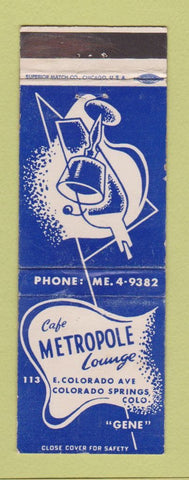 Matchbook Cover - Cafe Metropole Lounge Colorado Springs