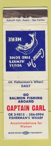 Matchbook Cover - Capital Carl Fishing Trips San Francisco? WEAR