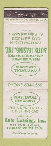Matchbook Cover - National Car Rental Colorado Springs WEAR