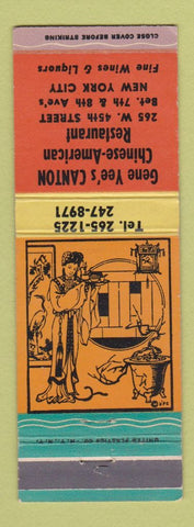 Matchbook Cover - Gene Yee's Canton Chinese Restaurant New York City