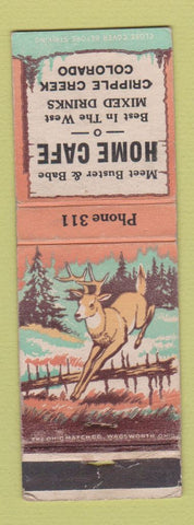 Matchbook Cover - Home Cafe Cripple Creek Colorado WORN