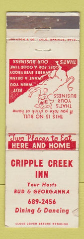 Matchbook Cover - Cripple Creek Inn Colorado WEAR