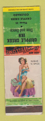 Matchbook Cover - Cripple Creek Inn Colorado pinup WORN