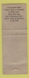 Matchbook Cover - Cripple Creek Inn Colorado pinup WORN