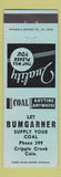 Matchbook Cover - Bumgarner Coal Cripple Creek Colorado