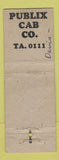 Matchbook Cover - Publix Cab Taxi Denver? WORN