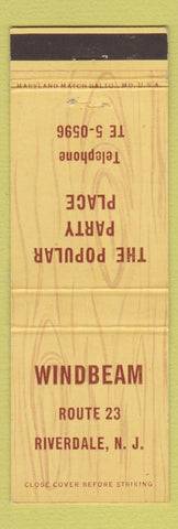 Matchbook Cover - Windbeam Riverdale NJ