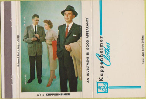 Matchbook Cover - Kuppenheimer Clothes Suits BLANK 40 Strike