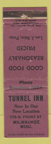 Matchbook Cover - Tunnel Inn Milwaukee WI WEAR