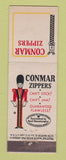 Matchbook Cover - Conmar Zippers feature Newark NJ