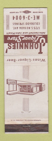 Matchbook Cover - Johnnies' Liquor Store Colorado Springs WEAR