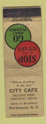 Matchbook Cover - City Cafe Northwood ND