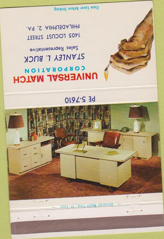 Matchbook Cover - Office Furniture Universal Match Philadelphia PA 40 Strike
