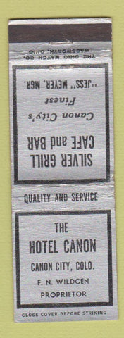 Matchbook Cover - Hotel Canon City Colorado Silver Grill