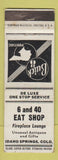 Matchbook Cover - 6 and 40 Eat Shop Buick Pontiac Idaho Springs Colorado