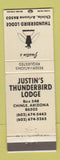 Matchbook Cover - Justin's Thunderbird Lodge Chinle AZ