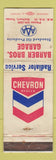 Matchbook Cover - Barber Bros Garage Chevron oil gas Dalhart TX WORN