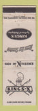 Matchbook Cover - Kings X Hamburgers? WEAR