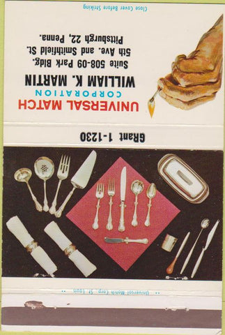 Matchbook Cover - Silverware Universal Match Pittsburgh PA 40 Strike