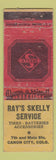 Matchbook Cover - Ray's Skelly oil gas Canon City Colorado WEAR