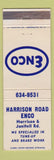 Matchbook Cover - Enco oil gas Harrison Road  WEAR