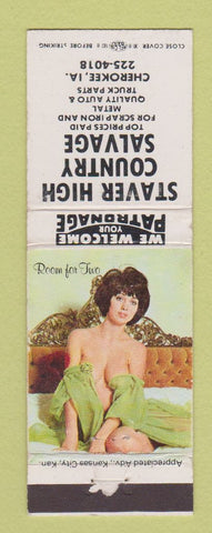 Matchbook Cover - Staver High Country Salvage Cherokee IA pinup WEAR