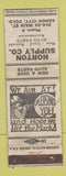 Matchbook Cover - Horton Supply Canon City Colorado WEAR
