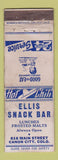 Matchbook Cover - Ellis Snack Bar Canon City Colorado WEAR