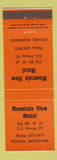 Matchbook Cover - Mountain View Motel Ronan MT ORANGE