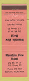 Matchbook Cover - Mountain View Motel Ronan MT SALMON